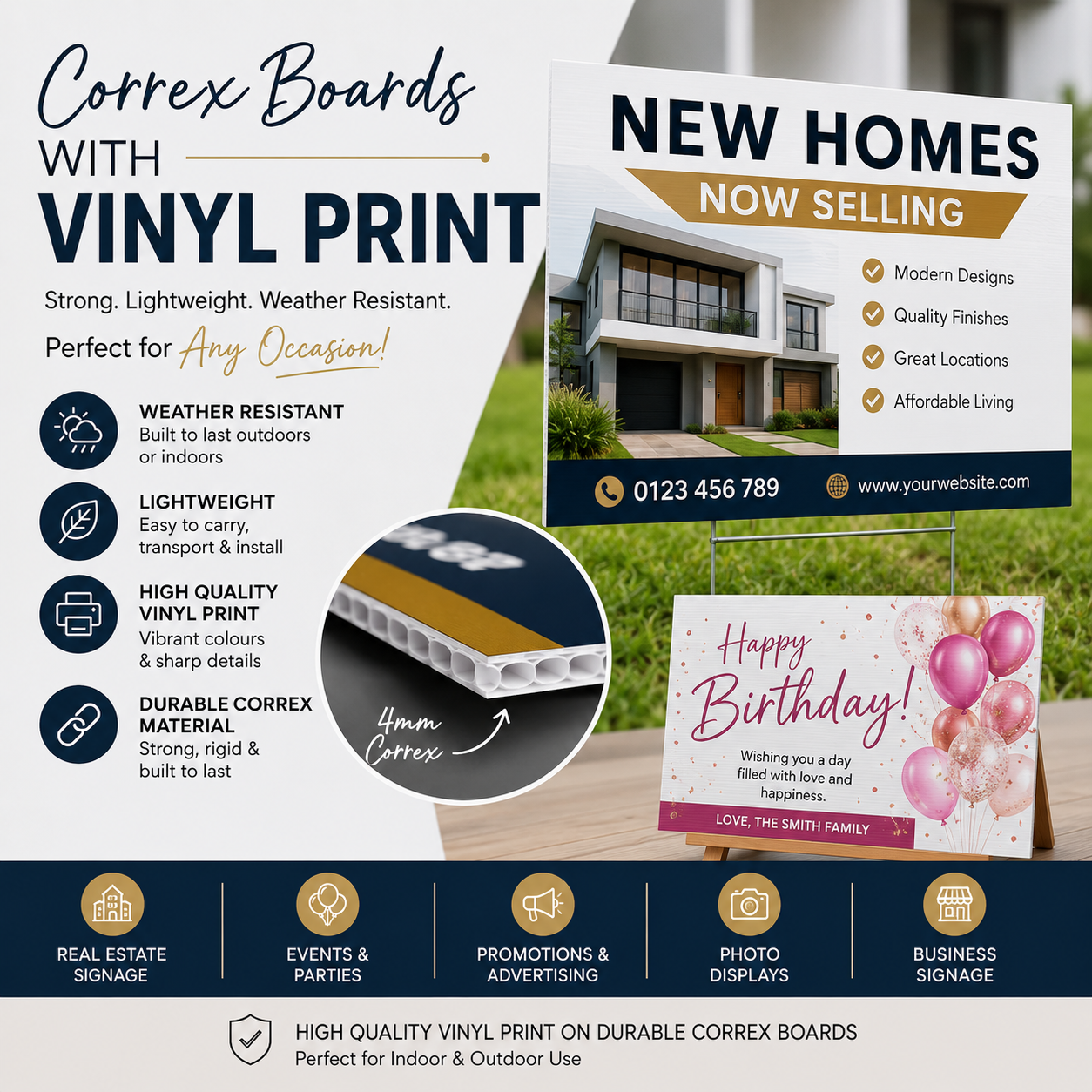 Correx Boards – Durable & Versatile Signage Solutions!