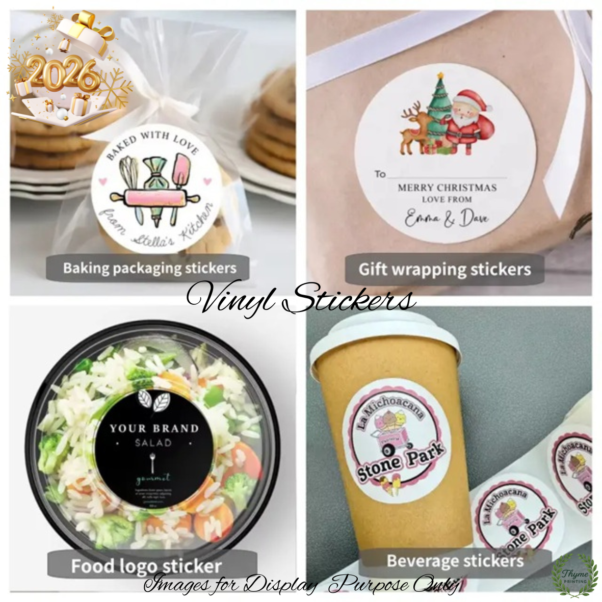 Custom White Vinyl Gloss Stickers