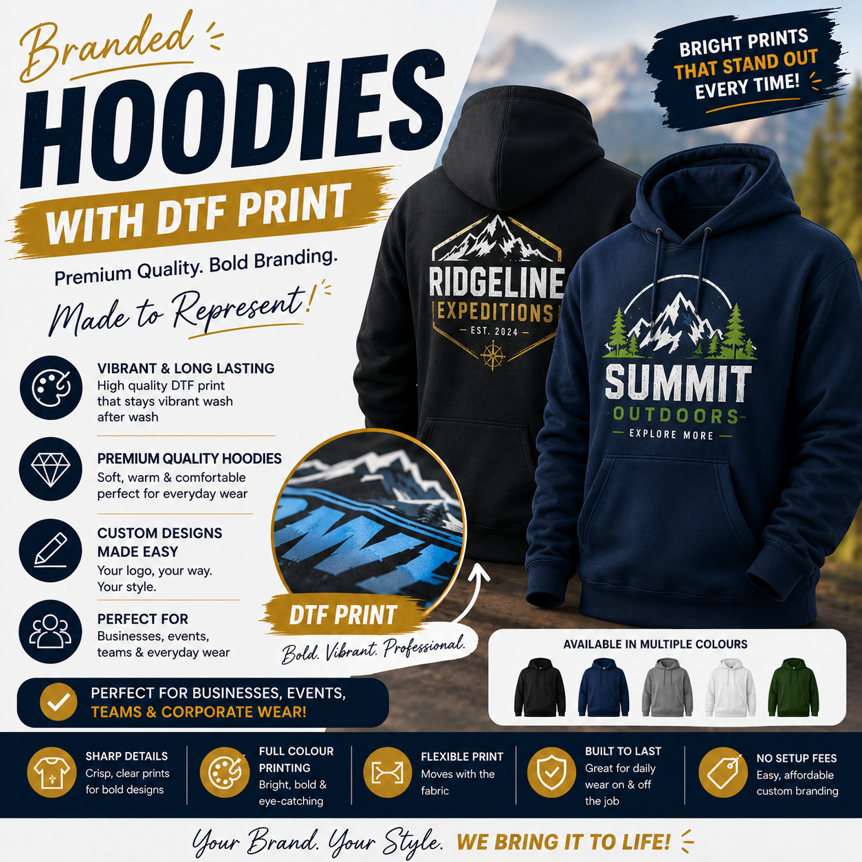 Branded 280 GSM Polycotton Hoodie